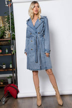 Trench en denim délavé moyen