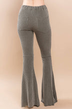 Pantalon évasé en tricot côtelé