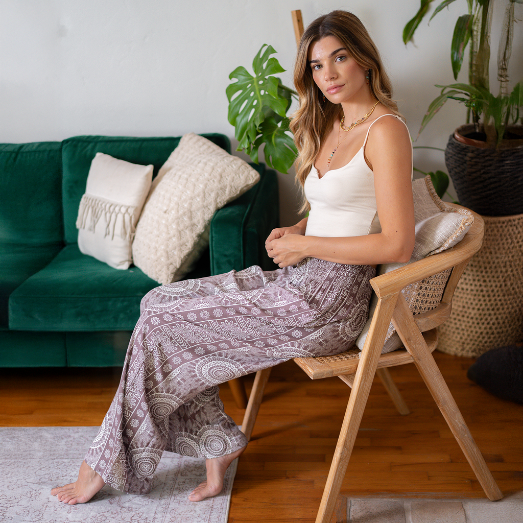Pantalon large en rayonne